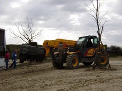 Inizio scarico materiale 
